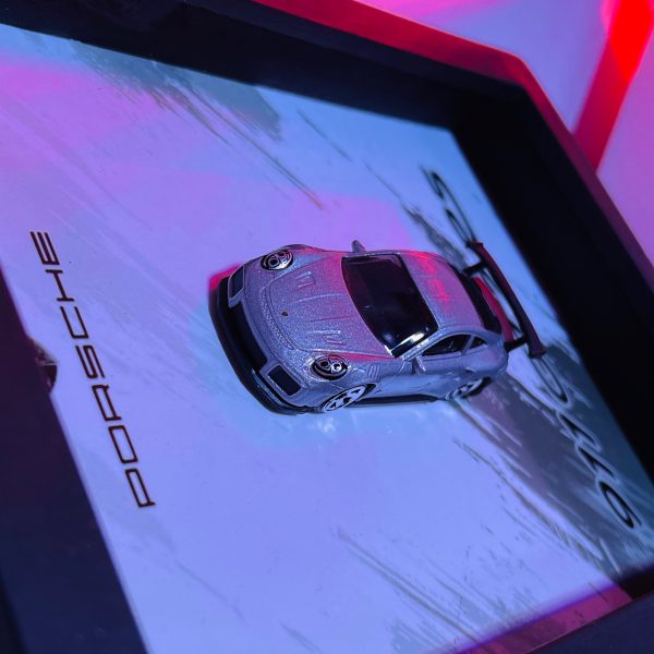 Porsche 911 GT2 RS | PREMIUM 3D DIECAST SHADOW BOX FRAME | 1:64 SCALE - SILVER