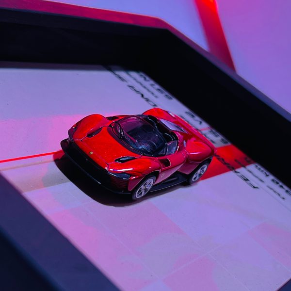 Ferrari Daytona SP3 | PREMIUM 3D DIECAST SHADOW BOX FRAME | 1:64 SCALE - RED