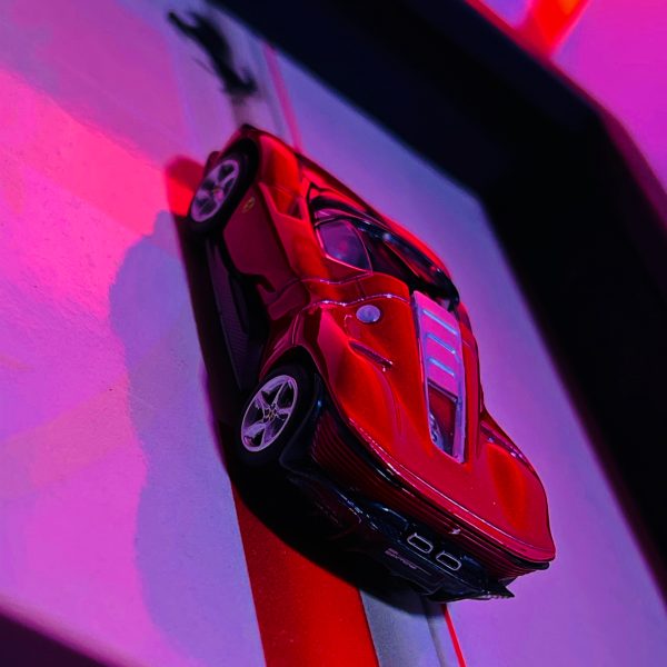 Ferrari Daytona SP3 | PREMIUM 3D DIECAST SHADOW BOX FRAME | 1:64 SCALE - RED