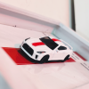 NISSAN GT-R R35 | PREMIUM 3D DIECAST SHADOW BOX FRAME | White w/red stripes