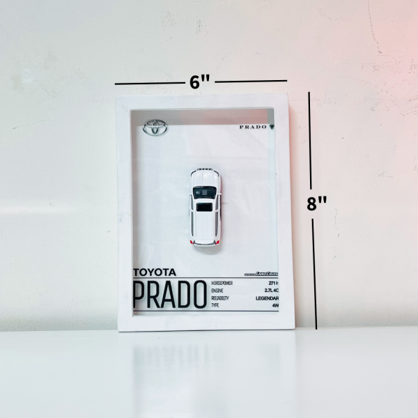 Toyota Land Cruiser Prado | PREMIUM 3D DIECAST SHADOW BOX FRAME | WHITE