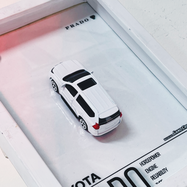 Toyota Land Cruiser Prado | PREMIUM 3D DIECAST SHADOW BOX FRAME | WHITE