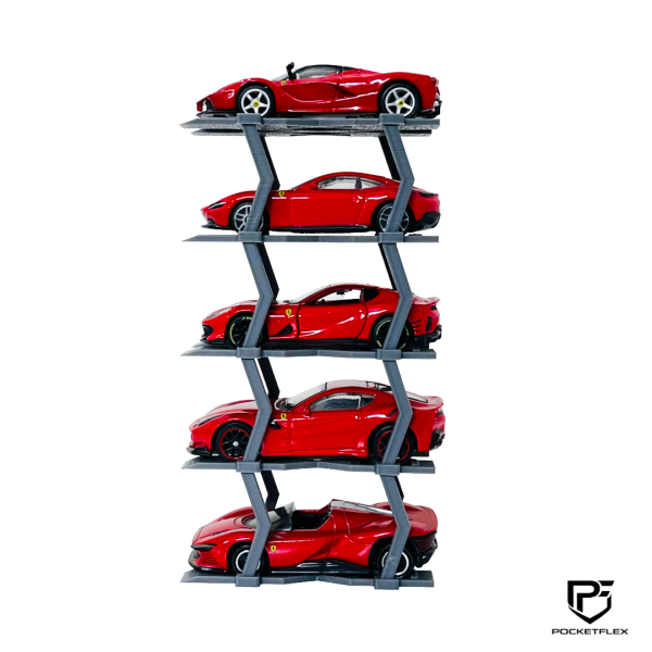 5-Tier 1:64 Diecast Display Rack | Minimalist Vertical Holder for Hot Wheels & Mini GT Collections