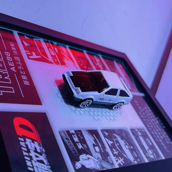 IMG_0450 TOYOTA AE86 TRUENO Initial D | PREMIUM 3D DIECAST GLASS FRAME | 1:64 Scale – Initial D